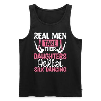 Dancer Real Men take their Aerial Silk Dancing - Men's Premium Organic Tank Top - black - Front - AI Model Male 178 light (178cm)