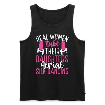 Dancer Real Women take their Aerial Silk Dancing - Men's Premium Organic Tank Top - black - Front - AI Model Male 178 light (178cm)