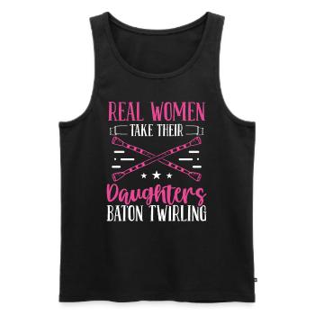 Baton Twirler Real Women prend son bâton Twirling - Débardeur bio Premium Homme - noir - Devant - AI Model Male 178 light (178cm)