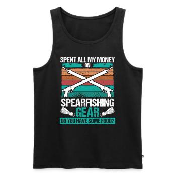 Spearfishing Gear Vintage Apnoe Diver Freediving - Männer Premium Bio Tank Top - Schwarz - Vorne - Michal (187cm)