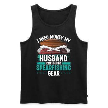 Spearfisher Husband Vintage Freediving Funny - Männer Premium Bio Tank Top - Schwarz - Vorne - AI Model Male 178 light (178cm)
