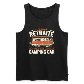 Je Suis Un Retraité Avec Un Camping Car - Débardeur bio Premium Homme - noir - Devant - Michal (187cm)