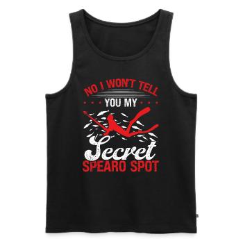 Spearfisher Spear Fin Freediving Apnea Diver - Men's Premium Organic Tank Top - black - Front - AI Model Male 178 light (178cm)