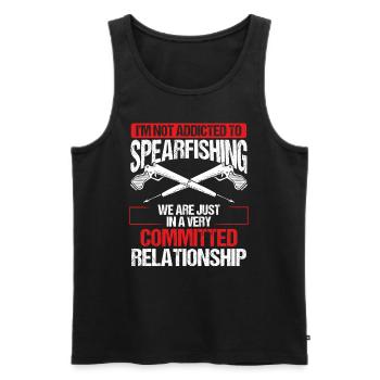 Spearfisher Spear Freediving Apnea Diver Fins - Men's Premium Organic Tank Top - black - Front - AI Model Male 178 light (178cm)