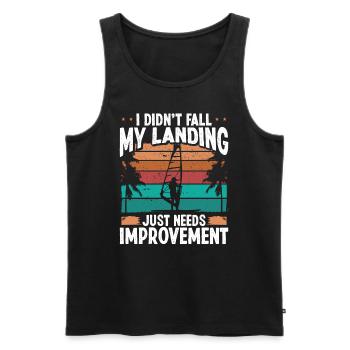Windsurfer Sail I didnt fall Landings WindsurfingW - Männer Premium Bio Tank Top - Schwarz - Vorne - Michal (187cm)