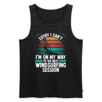 Windsurfing Sorry I cant Wind Funny WindsurferWind - Männer Premium Bio Tank Top - Schwarz - Vorne - Michal (187cm)