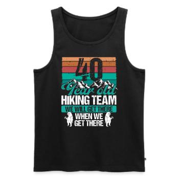 40 Birthday Sloth Hiking Mountains 40 Year Old - Männer Premium Bio Tank Top - Schwarz - Vorne - Michal (187cm)