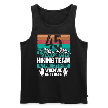 45 Birthday Sloth Hiking Mountains 45 Year Old - Männer Premium Bio Tank Top - Schwarz - Vorne - Michal (187cm)