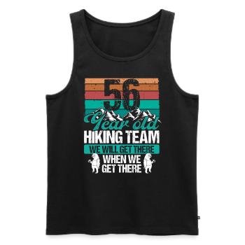 56 Birthday Sloth Hiking Mountains 56 Year Old - Männer Premium Bio Tank Top - Schwarz - Vorne - Michal (187cm)