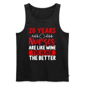 20 Year Old Nurse Appreciation Wine 20 Birthday - Männer Premium Bio Tank Top - Schwarz - Vorne - Michal (187cm)