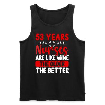 53 ans Infirmière Appreciation Wine 53 Anniversaire - Débardeur bio Premium Homme - noir - Devant - Michal (187cm)