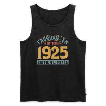 Fabriqué En Septembre 1925 Édition Limitée - Débardeur bio Premium Homme - noir - Devant - Michal (187cm)