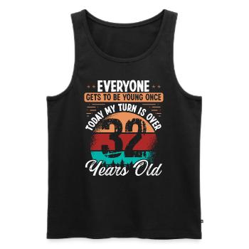 32 Year Old Birthday Idea for Men 32 Birthday - Men's Premium Organic Tank Top - black - Front - Michal (187cm)
