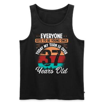37 Year Old Birthday Idea for Men 37 Birthday - Men's Premium Organic Tank Top - black - Front - Michal (187cm)