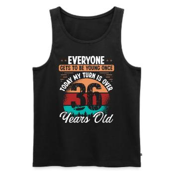 36 Year Old Birthday Idea for Men 36 Birthday - Men's Premium Organic Tank Top - black - Front - AI Model Male 178 light (178cm)