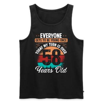 Idée d’anniversaire de 58 ans pour hommes 58 anniversaire - Débardeur bio Premium Homme - noir - Devant - Michal (187cm)