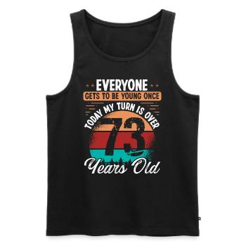 Idée d’anniversaire de 73 ans pour hommes 73 anniversaires - Débardeur bio Premium Homme - noir - Devant - Michal (187cm)