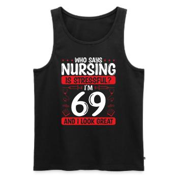 69 Birthday Nurses 69 Years Old Nurse for Work - Männer Premium Bio Tank Top - Schwarz - Vorne - Michal (187cm)