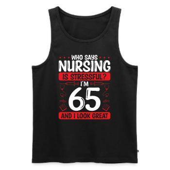 65 Birthday Nurses 65 Years Old Nurse for Work - Männer Premium Bio Tank Top - Schwarz - Vorne - Michal (187cm)