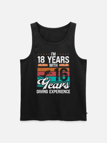 34 Birthday Idea Scuba Diving 34 Year Old Diver - Männer Premium Bio Tank Top - Schwarz