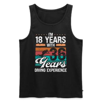 54 Birthday Idea Scuba Diving 54 Year Old Diver - Männer Premium Bio Tank Top - Schwarz - Vorne - Michal (187cm)