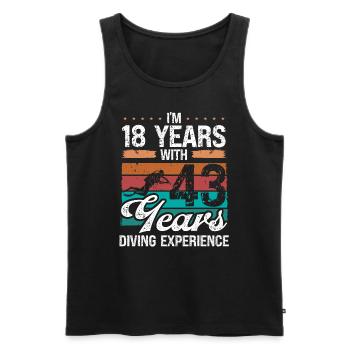 61 Birthday Idea Scuba Diving 61 Year Old Diver - Männer Premium Bio Tank Top - Schwarz - Vorne - Michal (187cm)