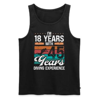 63 Birthday Idea Scuba Diving 63 Year Old Diver - Männer Premium Bio Tank Top - Schwarz - Vorne - AI Model Male 178 light (178cm)