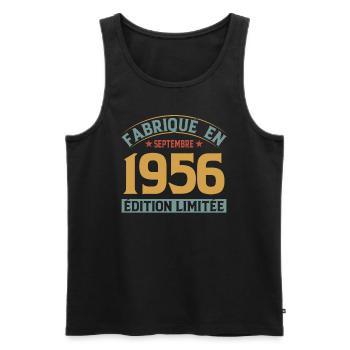 Fabriqué En Septembre 1956 Édition Limitée - Débardeur bio Premium Homme - noir - Devant - Michal (187cm)