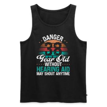 38 Birthday Idea Humor May Shout Funny 38 Year Old - Männer Premium Bio Tank Top - Schwarz - Vorne - Michal (187cm)