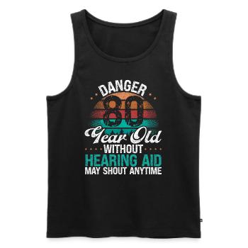 80 Birthday Idea Humor May Shout Funny 80 Year Old - Männer Premium Bio Tank Top - Schwarz - Vorne - AI Model Male 178 light (178cm)