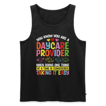 Daycare Provider Appreciation Childcare Teacher - Männer Premium Bio Tank Top - Schwarz - Vorne - Michal (187cm)