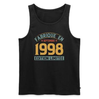 Fabriqué En Septembre 1998 Édition Limitée - Débardeur bio Premium Homme - noir - Devant - Michal (187cm)