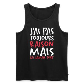 J'ai Pas Toujours Raison - Débardeur bio Premium Homme - noir - Devant - AI Model Male 178 light (178cm)