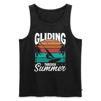 Windsurfing Board Gliding Summer Windsurfer - Men's Premium Organic Tank Top - black - Front - AI Model Male 178 light (178cm)