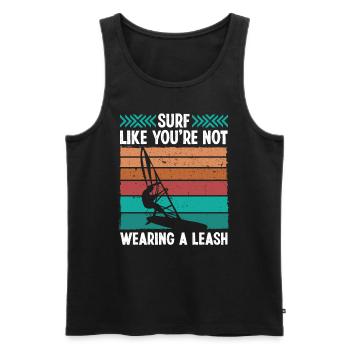 Windsurfing Vintage Wearing Leash Retro Windsurfer - Männer Premium Bio Tank Top - Schwarz - Vorne - Michal (187cm)