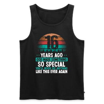 16 Birthday God made something special 16 Year Old - Männer Premium Bio Tank Top - Schwarz - Vorne - Michal (187cm)