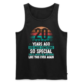 20 Birthday God made something special 20 Year Old - Männer Premium Bio Tank Top - Schwarz - Vorne - Michal (187cm)