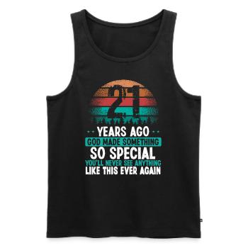 21 Birthday God made something special 21 Year Old - Männer Premium Bio Tank Top - Schwarz - Vorne - Michal (187cm)