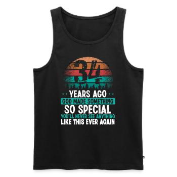 34 Birthday God made something special 34 Year Old - Männer Premium Bio Tank Top - Schwarz - Vorne - Michal (187cm)