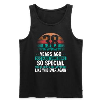 38 Birthday God made something special 38 Year Old - Männer Premium Bio Tank Top - Schwarz - Vorne - Michal (187cm)