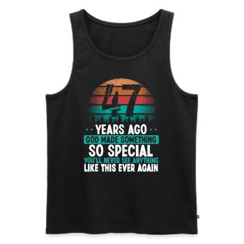 47 Birthday God made something special 47 Year Old - Männer Premium Bio Tank Top - Schwarz - Vorne - Michal (187cm)