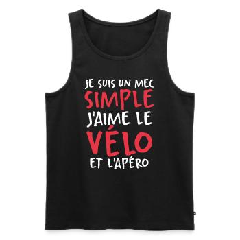 J'aime Le Vélo Et L'apéro - Débardeur bio Premium Homme - noir - Devant - Michal (187cm)