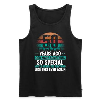 50 Anniversaire Dieu a fait quelque chose de spécial 50 ans - Débardeur bio Premium Homme - noir - Devant - Michal (187cm)