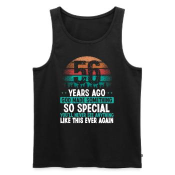 56 Birthday God made something special 56 Year Old - Männer Premium Bio Tank Top - Schwarz - Vorne - Michal (187cm)