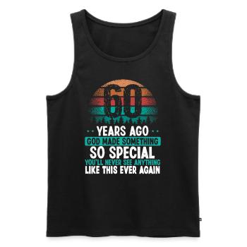 60 Birthday God made something special 60 Year Old - Männer Premium Bio Tank Top - Schwarz - Vorne - Michal (187cm)