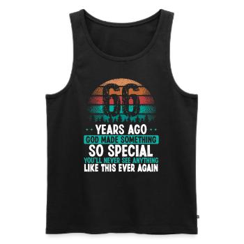 66 Birthday God made something special 66 Year Old - Männer Premium Bio Tank Top - Schwarz - Vorne - Michal (187cm)