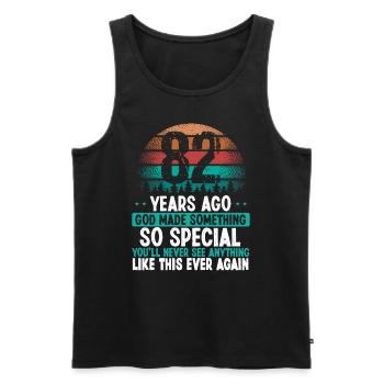 82 Birthday God made something special 82 Year Old - Men's Premium Organic Tank Top - black - Front - Michal (187cm)