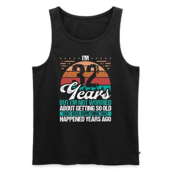 32 Years Old Sarcasm Humor Old Funny 32 Birthday - Men's Premium Organic Tank Top - black - Front - AI Model Male 178 light (178cm)