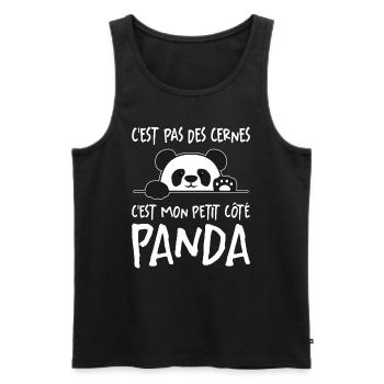 C'est Pas Des Cernes Citation Idée Cadeau Panda - Débardeur bio Premium Homme - noir - Devant - Michal (187cm)