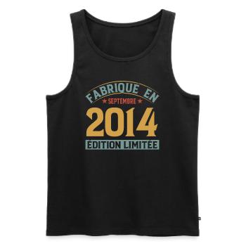 Fabriqué En Septembre 2014 Édition Limitée - Débardeur bio Premium Homme - noir - Devant - Michal (187cm)